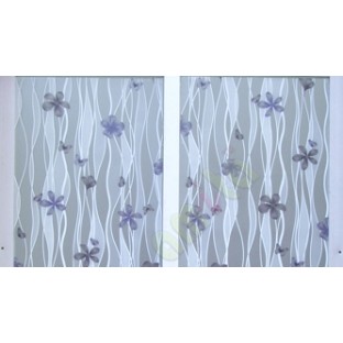 Purple white black frosted flower butterfly lines decorative glass film
